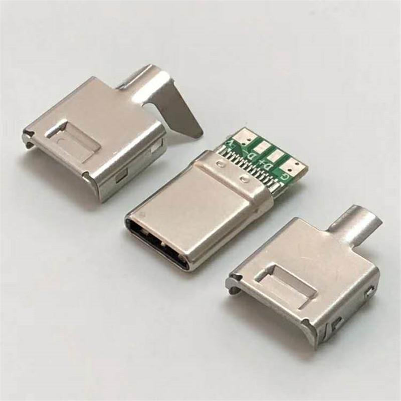 USB Type-C男性充电连接器关联认证连接器，带3个壳牌